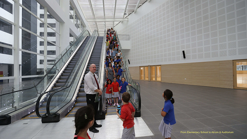 OFS Campus and Facilities - Escalators to Elementary School in Junior Block