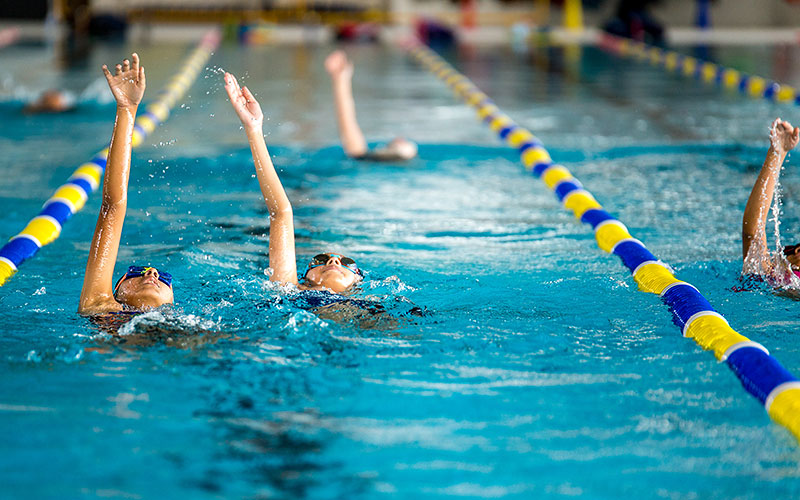 OFS Middle School students in swimming practice