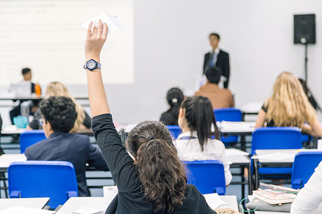OFS High School students listening to speech during Model United Nations (MUNOFS)