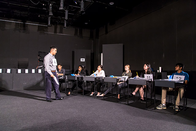 OFS High School Theatre Arts students performing Twelve Angry Jurors by Reginald Rose