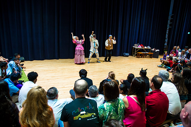 Troupe of professional actors performing The Decameron by Giovanni Boccaccio on OFS Auditorium stage
